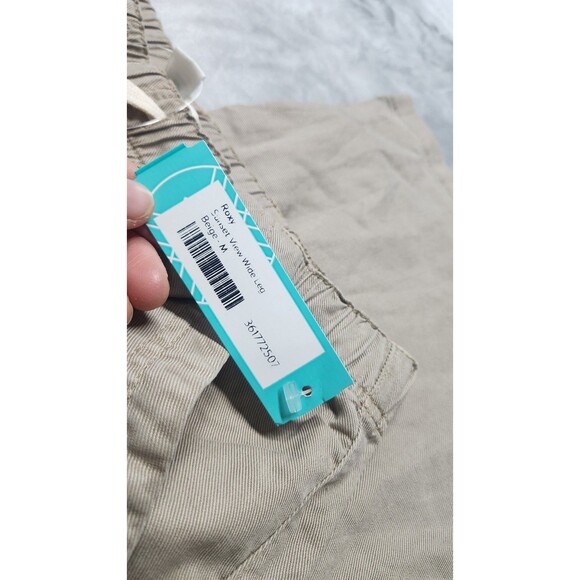 Roxy Women's Medium Beige Sunset View Wide Leg Linen Blend Pants NWT - Picture 10 of 13